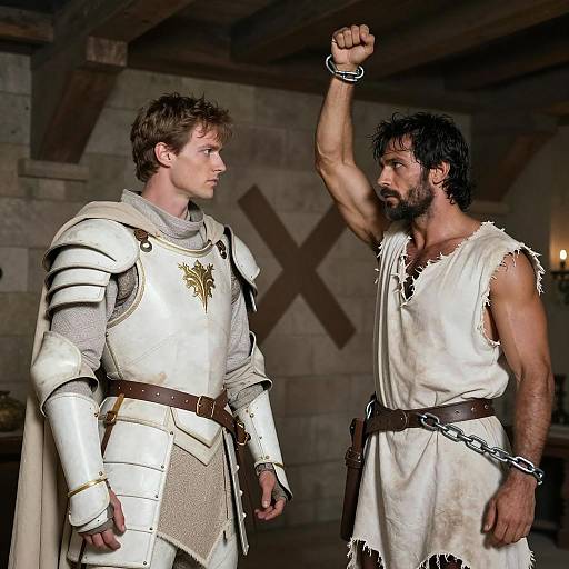 Dramatic Encounter in a Stone Room