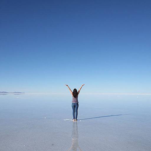Woman on Uyuni Salt Flats