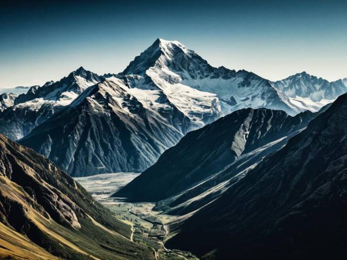 Majestic Snow-Capped Mountain Range