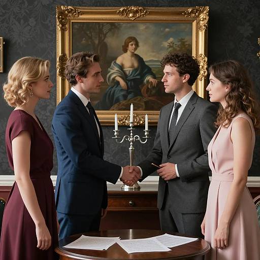 Formal Gathering in Elegant Room