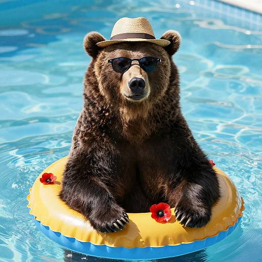 Majestic Brown Bear Relaxing by Water