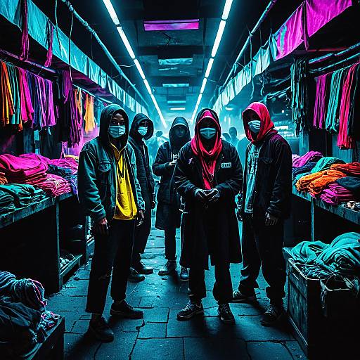 Dystopian Underworld Trading Scene