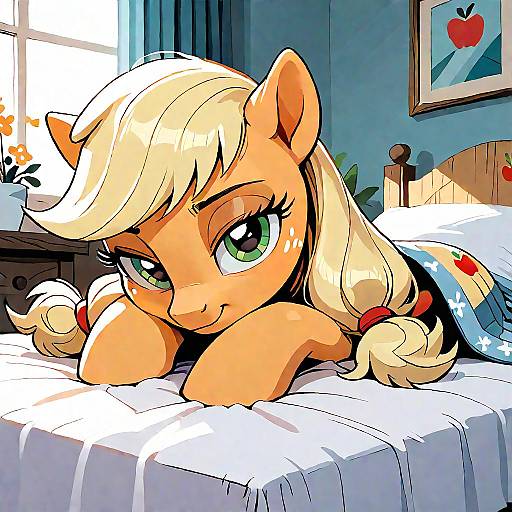 Cute Earth Pony in Bedroom Pose