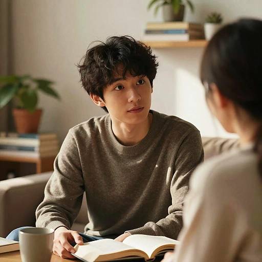 Empathetic Conversation in Cozy Room