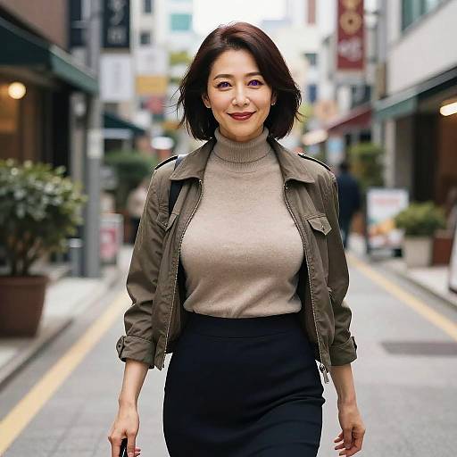 Hyperrealistic Urban Japanese Woman Portrait