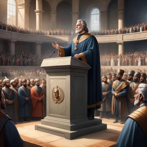 Majestic Historical Figure on Podium Majestic Historical Figure on Podium