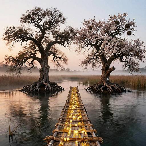 Ink and Gold Lagoon at Dawn