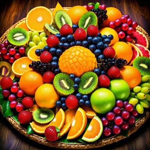 Vibrant Exotic Fruit Platter Macro