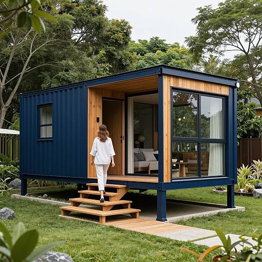 Modern Dark Blue Container Home