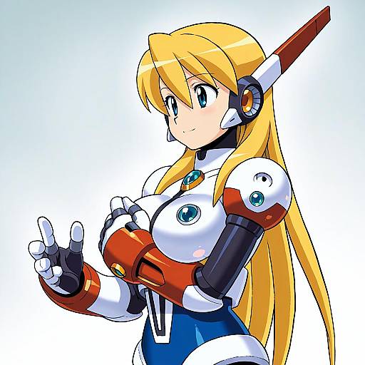Illustration of Alia (mega man), mega man (series) in the style of Yamashita takahiro