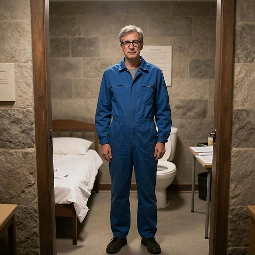 Middle-Aged Man in Stone Cell