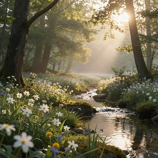 Serene Forest Glade at Dawn