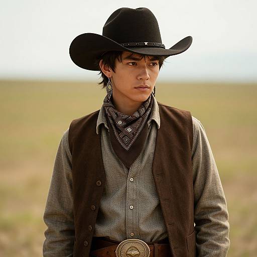 Realistic Western Cowboy Portrait