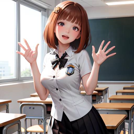 Aesthetic Ochako Uraraka in Classroom