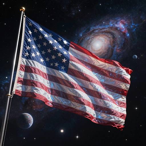 Holographic US Flag in Cosmic Space