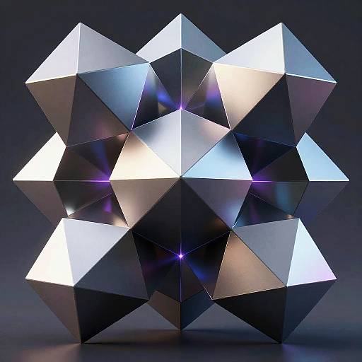 Cyberpunk Metallic Polygonal Geometry