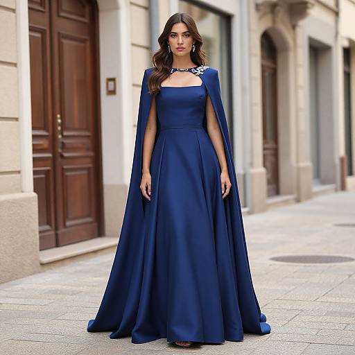 European Woman in Blue Gown