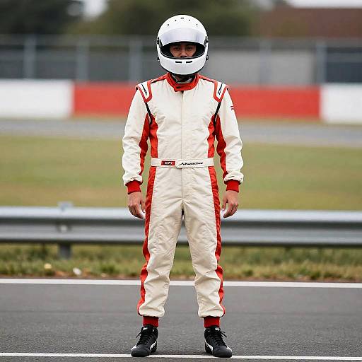 Man in Racer Costume on Track