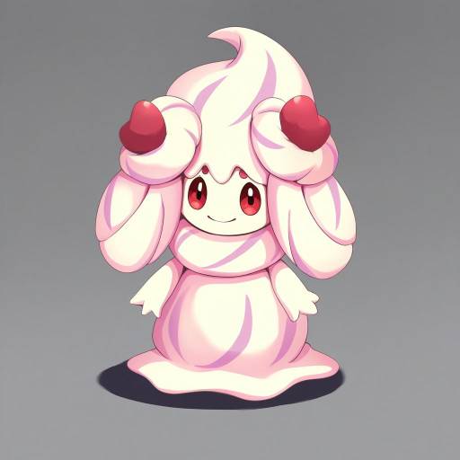 Illustration of Alcremie, pokemon in the style of Yan (nicknikg)