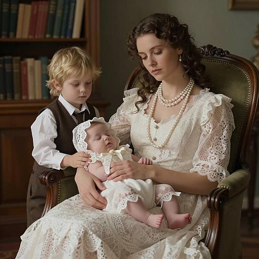 Serene Moment in Dimly Lit Room