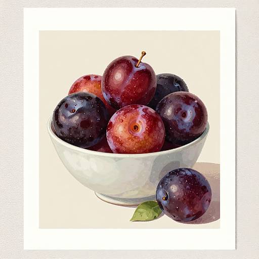 Bowl of Plums Art Print