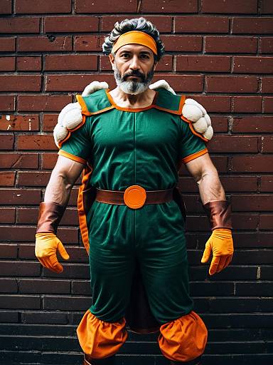 Man in Michelangelo Teenage Mutant Ninja Turtle Cosplay