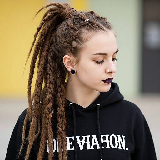 Young Woman with Brown Dreadlocks