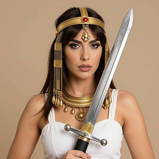 Close-Up Ishtar Costume with Sword