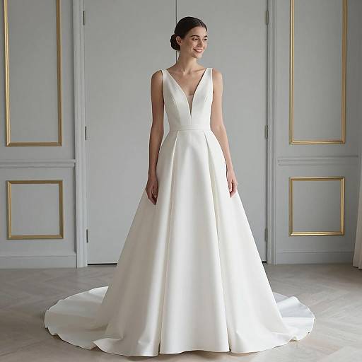 Elegant Modern White Wedding Dress