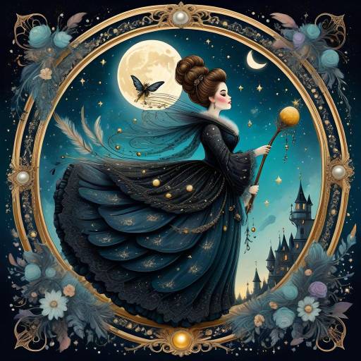 Whimsical Gothic Fairytale in Night Sky