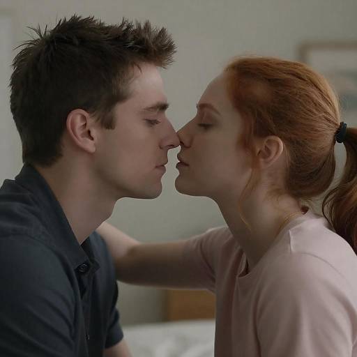 Intimate Close-Up of Couple in Soft Light