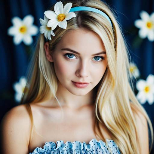 Blonde Woman with Flower Hairband
