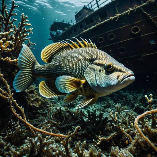 Realistic Leaffish Near Sunken Ship