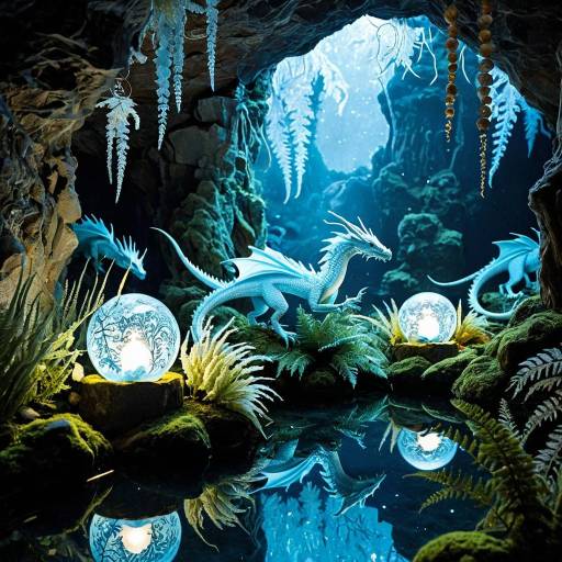 Tiny Dragon Spirits in Crystal Cave