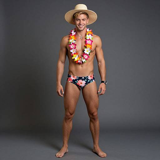 Aloha Male with Floral Accessories