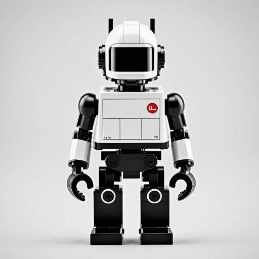 Futuristic Black and White Robot Minifigure