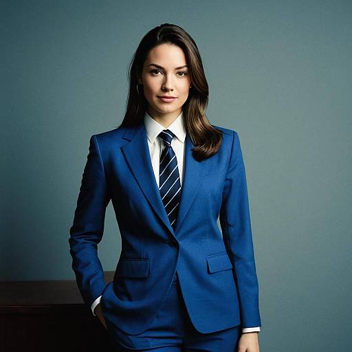 Woman in Blue Formal Suit