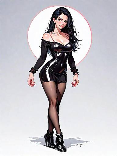 Chic Woman in Red Bodycon Dress