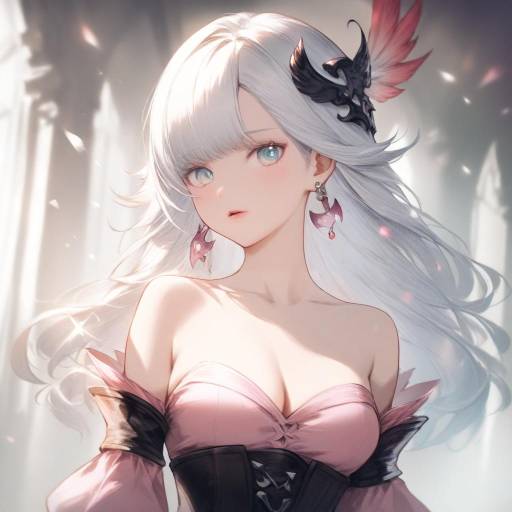 Teal-Eyed Heroine in Pink Dress