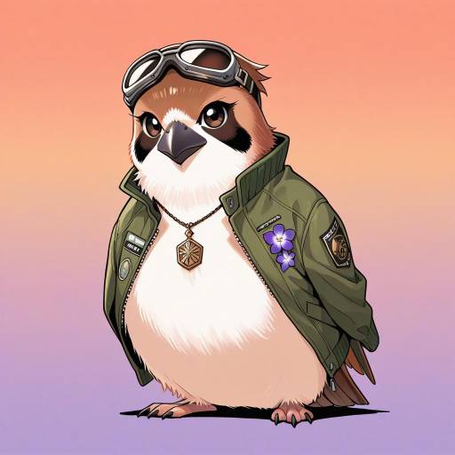 Stylish Sparrow in Vibrant Sunset Scene Stylish Sparrow in Vibrant Sunset Scene