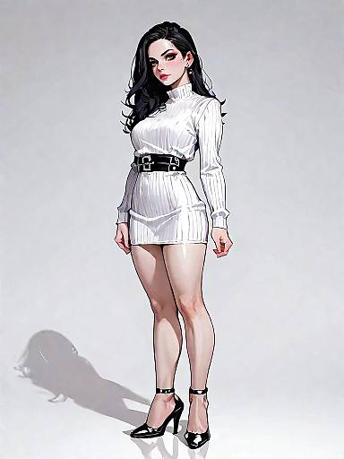 Stylish Woman in White Bodycon Dress