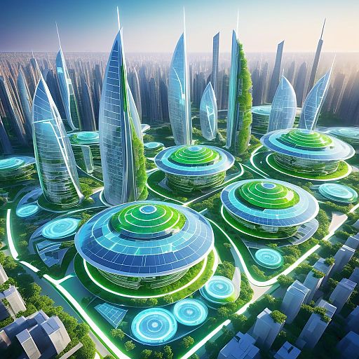 Futuristic Eco-City Powered by Wind Energy Futuristic Eco-City Powered by Wind Energy