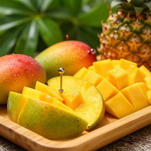 Tropical Fruit Piercing on Bamboo Platter