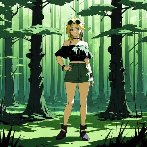 Final Fantasy VII Girl in Serene Forest