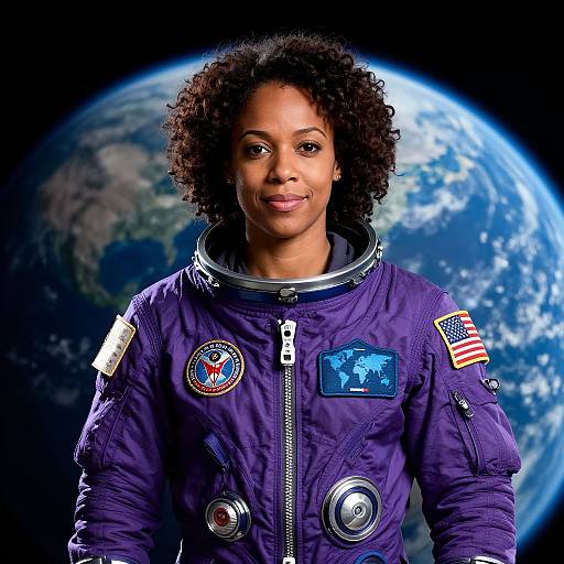 Confident African American Female Astronaut