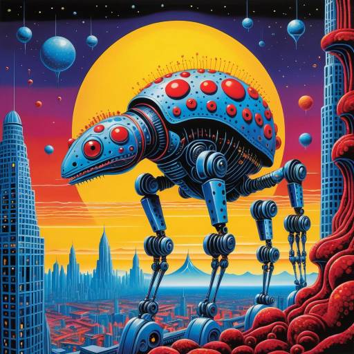 Surreal Robotic Adventure in a Vibrant City Surreal Robotic Adventure in a Vibrant City