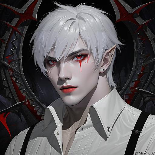 Illustration of Astarion, baldur's gate in the style of Mk (mod0)