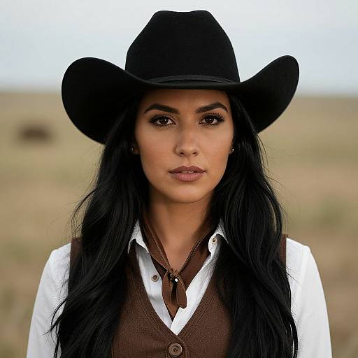 Wild West Girl with Cowboy Hat