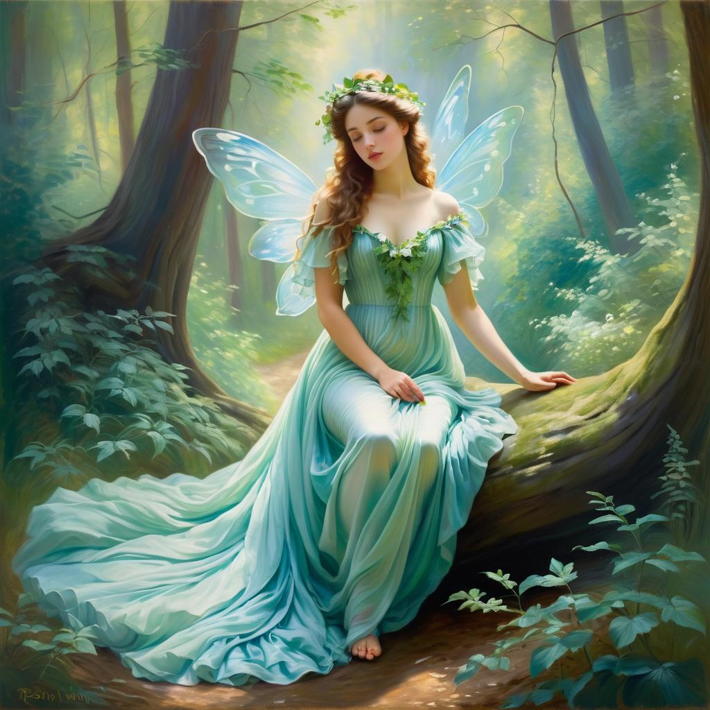 Ethereal Forest Nymph in Rococo Style