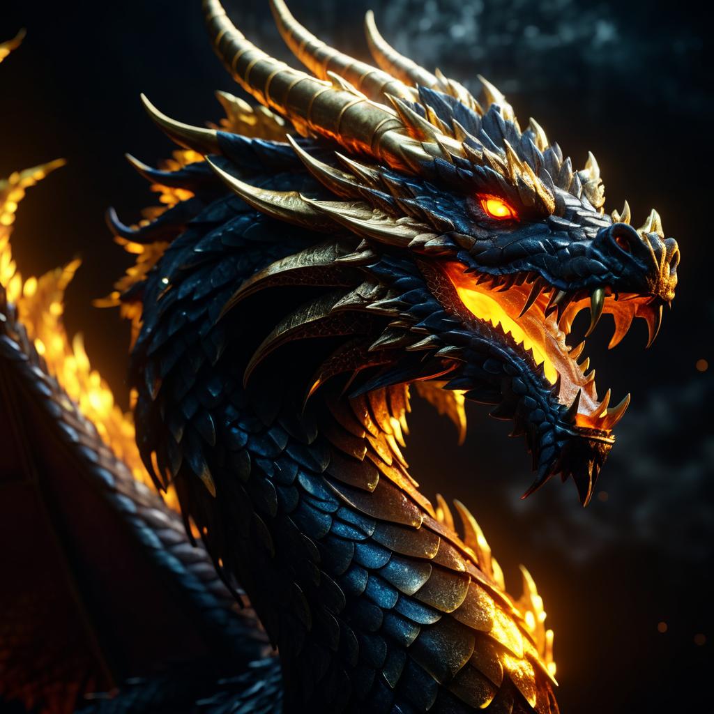 Fierce Dragon in Cinematic Darkness